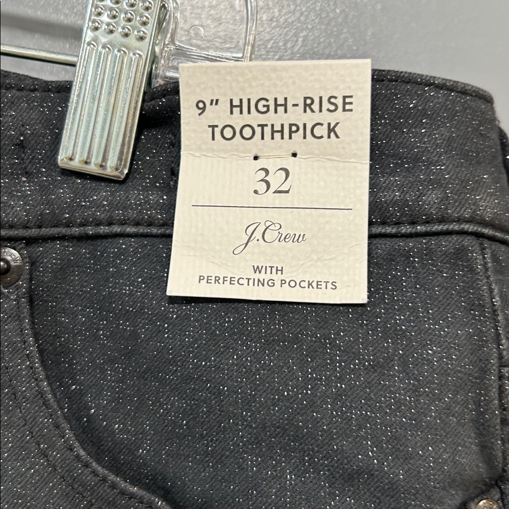 J Crews Black Glitter Jeans. NWT - Picture 2 of 4